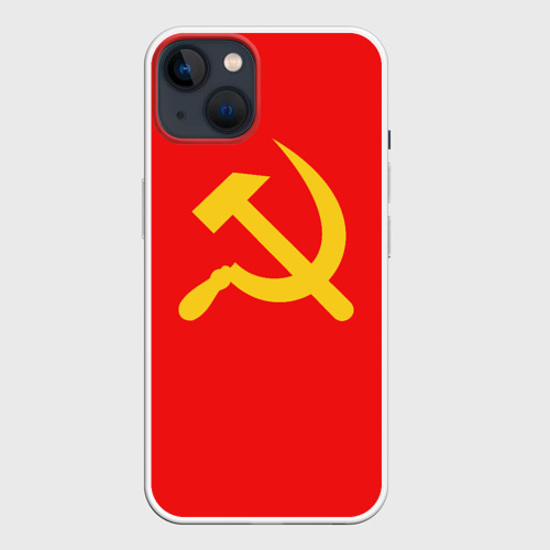 Чехол для iPhone 14 с принтом Красный Советский союз, вид спереди №1
