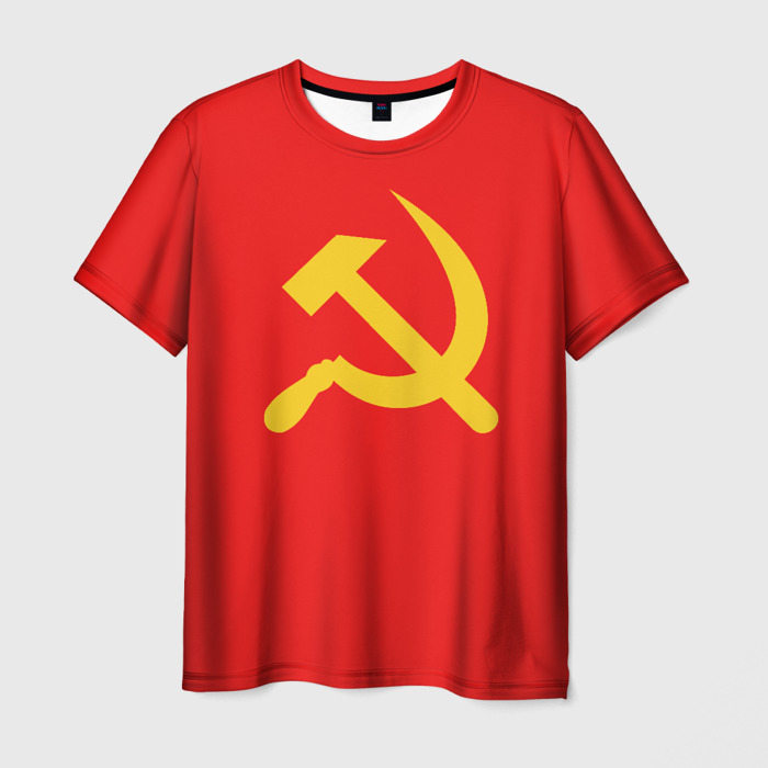 Футболка с принтом Красный Советский союз для мужчины, вид спереди №1. Цвет основы: белый