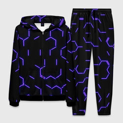 Фиолетовые неоновые неполные гексагоны – Мужской костюм 3D с принтом купить со скидкой в -21%