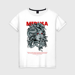 Горгона Медуза змеи – Женская футболка хлопок с принтом купить со скидкой в -20%