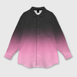 Черно-розовый градиент – Женская рубашка oversize 3D с принтом купить