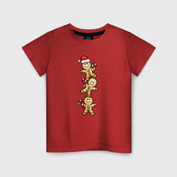 Веселые пряничные человечки – Детская футболка хлопок с принтом купить со скидкой в -20%