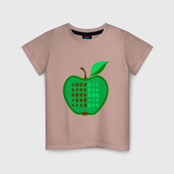 Зеленое яблоко – Детская футболка хлопок с принтом купить со скидкой в -20%