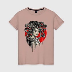 Горгона Медуза голова – Женская футболка хлопок с принтом купить со скидкой в -20%