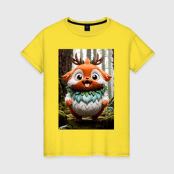 Милый лесной дух-олень – Женская футболка хлопок с принтом купить со скидкой в -20%