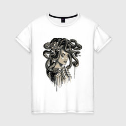 Горгона Медуза голова – Женская футболка хлопок с принтом купить со скидкой в -20%