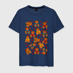 Мишки в цветных свитерах и сердечки – Мужская футболка хлопок с принтом купить со скидкой в -20%