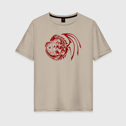 Дракон вокруг игральной кости – Женская футболка хлопок Oversize с принтом купить со скидкой в -16%