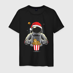 Космонавт и пряничный человечек – Мужская футболка хлопок с принтом купить со скидкой в -20%