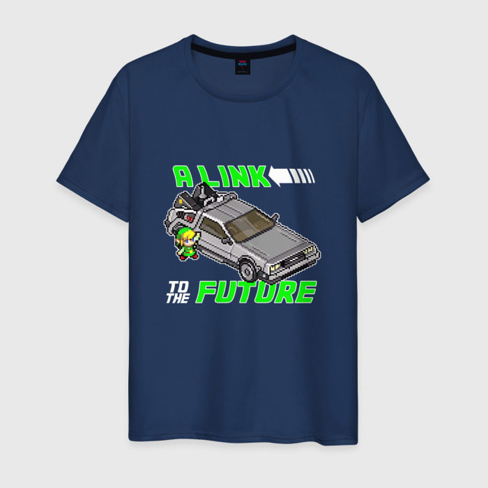 Мужская футболка из хлопка с принтом A Link to the future, вид спереди №1