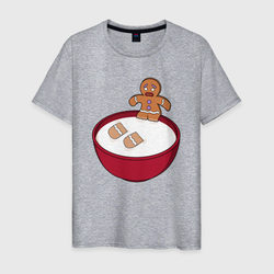 Человечек пряник – Мужская футболка хлопок с принтом купить со скидкой в -20%