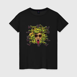 Медуза Горгона змеи – Женская футболка хлопок с принтом купить со скидкой в -20%