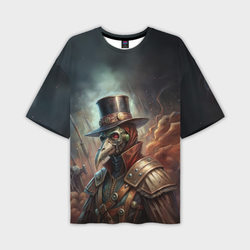 Чумной доктор на поле брани  – Мужская футболка oversize 3D с принтом купить со скидкой в -50%