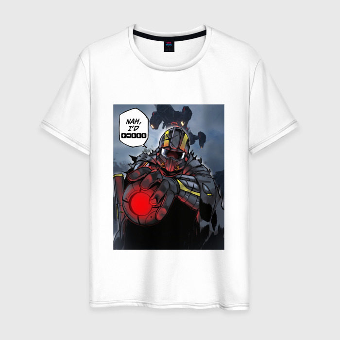 Мужская футболка из хлопка с принтом Нужен дроп helldivers 2, вид спереди №1
