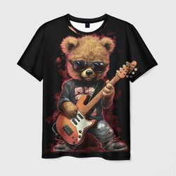 Плюшевый медведь музыкант  с гитарой – Мужская футболка 3D с принтом купить со скидкой в -26%