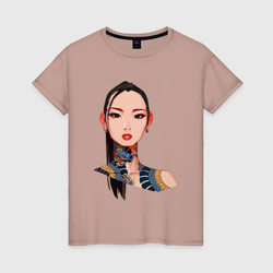 Китаянка-модница – Женская футболка хлопок с принтом купить со скидкой в -20%