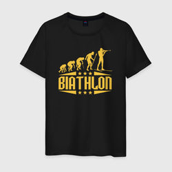 Биатлон эволюция – Мужская футболка хлопок с принтом купить со скидкой в -20%