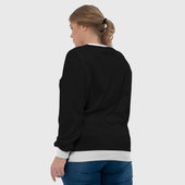 Свитшот с принтом Ночная сова Градиент для женщины, вид на модели сзади №3. Цвет основы: белый