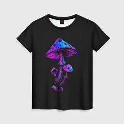 Неоновый гриб – Женская футболка 3D с принтом купить со скидкой в -25%