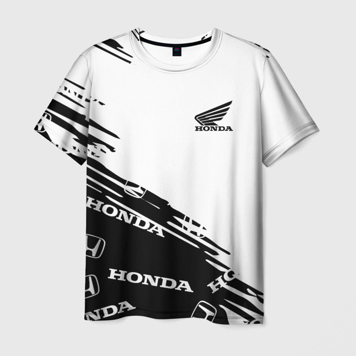 Мужская футболка с принтом Honda sport pattern, вид спереди №1