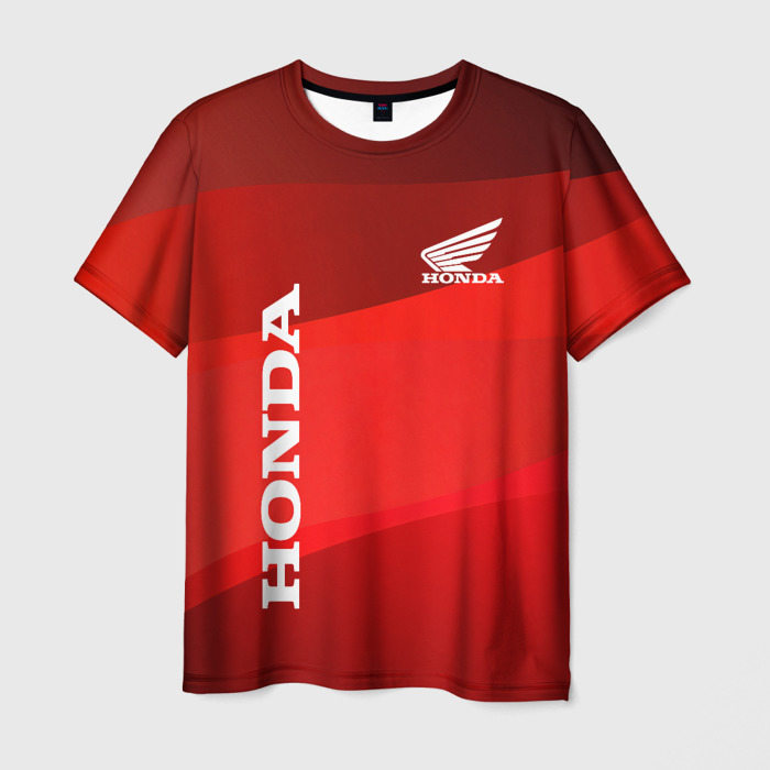 Мужская футболка с принтом [Honda] — Red, вид спереди №1