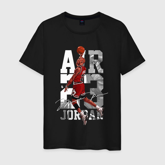 Мужская футболка из хлопка с принтом Майкл Джордан, Chicago Bulls, Чикаго Буллз, вид спереди №1