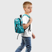 Рюкзак с принтом Косатка в океане для ребенка, вид сзади №1. Цвет основы: белый