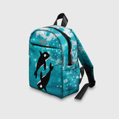 Рюкзак с принтом Косатка в океане для ребенка, вид на модели спереди №3. Цвет основы: белый
