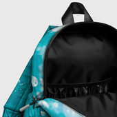 Рюкзак с принтом Косатка в океане для ребенка, вид на модели спереди №4. Цвет основы: белый