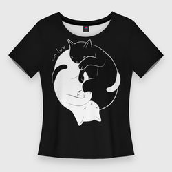 Бесконечная любовь | Endless kitty love – Женская футболка 3D Slim с принтом купить